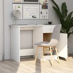 vidaXL Bureau Blanc 100 x 50 x 76 cm Aggloméré