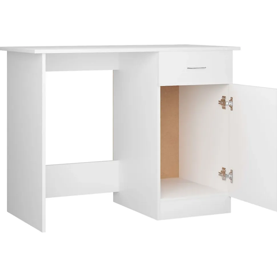 vidaXL Bureau Blanc 100 x 50 x 76 cm Aggloméré