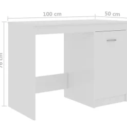 vidaXL Bureau Blanc brillant 100x50x76 cm Aggloméré