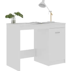 vidaXL Bureau Blanc brillant 100x50x76 cm Aggloméré