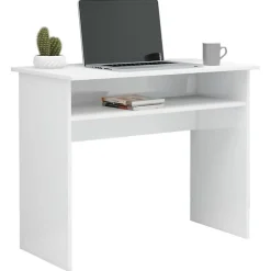 vidaXL Bureau Blanc brillant 90x50x74 cm Aggloméré