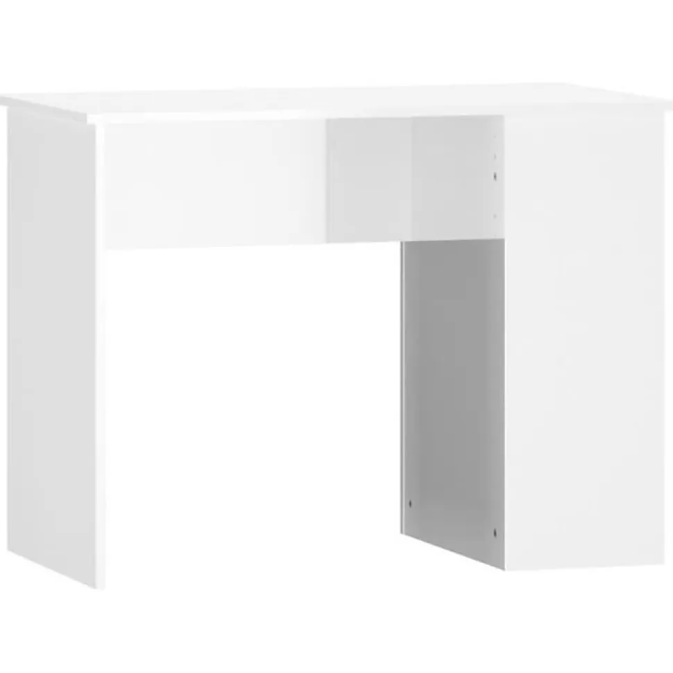 vidaXL Bureau Blanc brillant 100x55x75 cm Bois d'ingénierie 823026