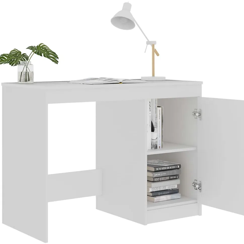 vidaXL Bureau Blanc 100x50x76 cm Aggloméré