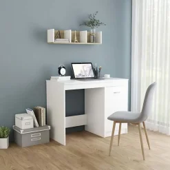 vidaXL Bureau Blanc 100x50x76 cm Aggloméré