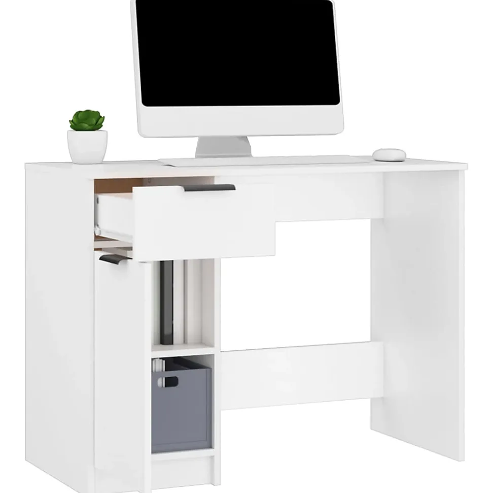 vidaXL Bureau Blanc 100x50x75 cm Bois d'ingénierie 811493