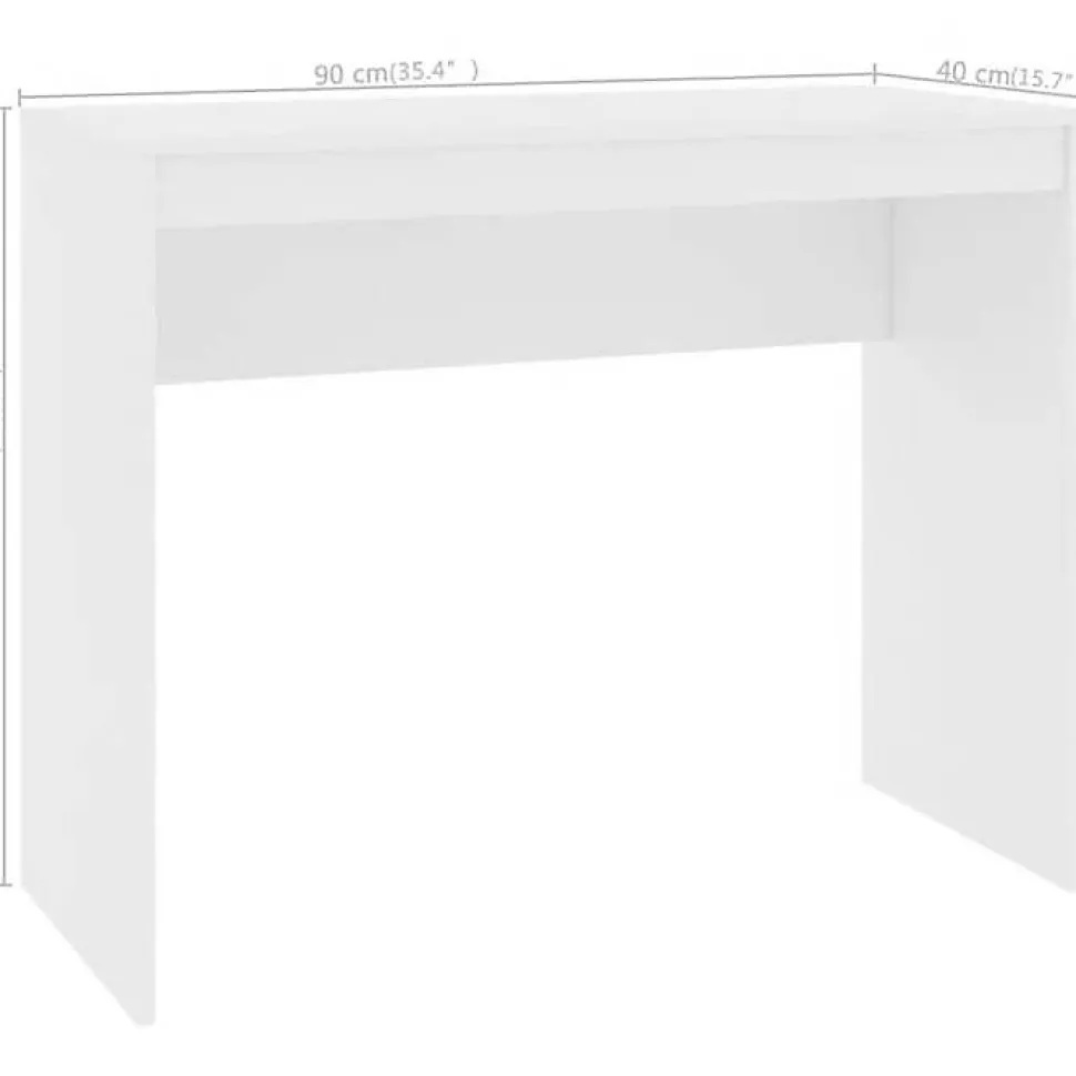 vidaXL Bureau Blanc 90x40x72 cm Bois d'ingénierie 800378