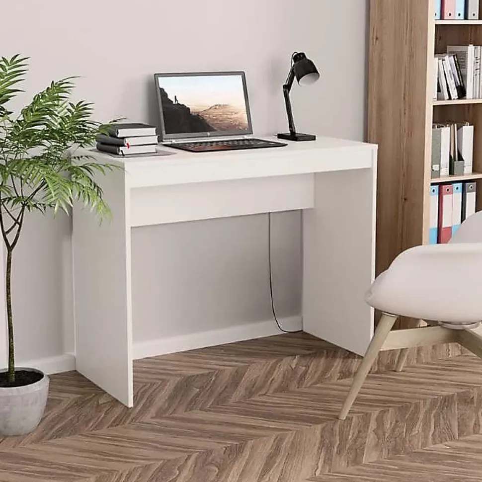 vidaXL Bureau Blanc 90x40x72 cm Bois d'ingénierie 800378