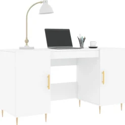 vidaXL Bureau blanc 140x50x75 cm bois d'ingénierie 829532