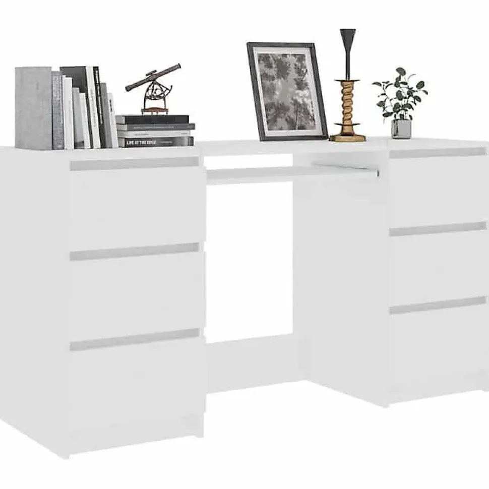 vidaXL Bureau Blanc 140x50x77 cm Aggloméré