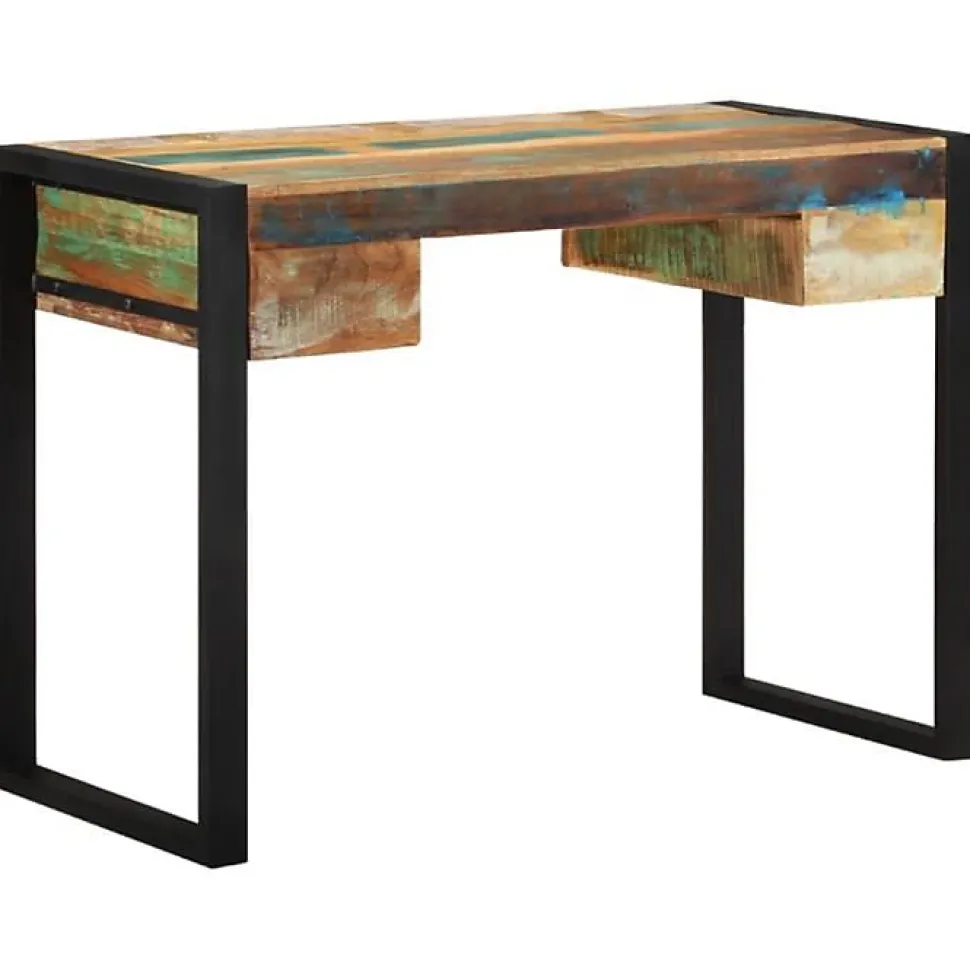 vidaXL Bureau Bois de récupération massif
