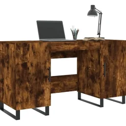 vidaXL Bureau chêne fumé 140x50x75 cm bois d'ingénierie 829577