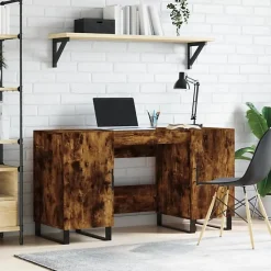 vidaXL Bureau chêne fumé 140x50x75 cm bois d'ingénierie 829577