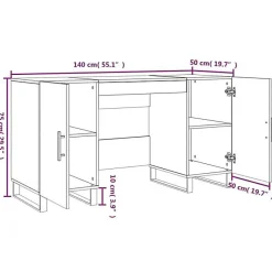 vidaXL Bureau chêne fumé 140x50x75 cm bois d'ingénierie 829577