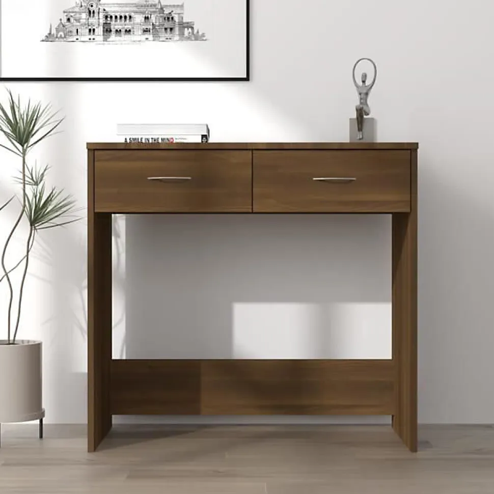 vidaXL Bureau Chêne marron 80x40x75 cm Bois d'ingénierie 815476