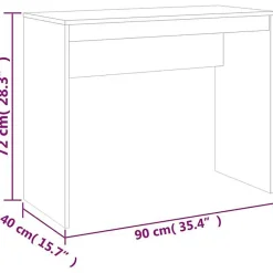 vidaXL Bureau Chêne sonoma 90x40x72 cm Bois d'ingénierie 800381