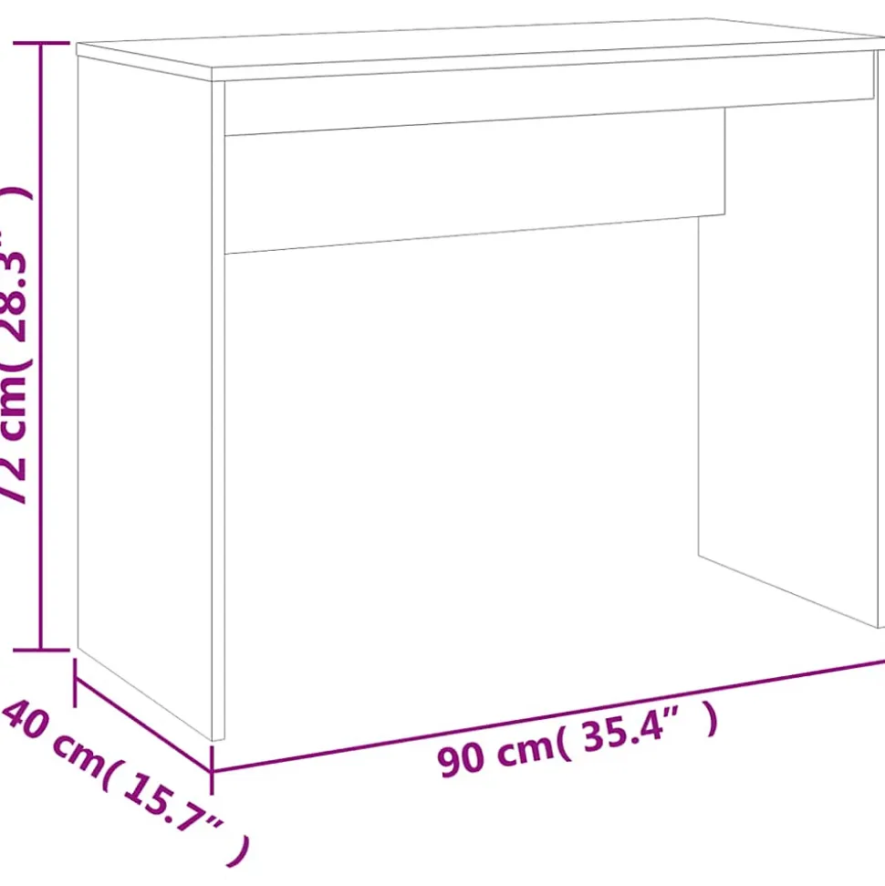 vidaXL Bureau Chêne sonoma 90x40x72 cm Bois d'ingénierie 800381