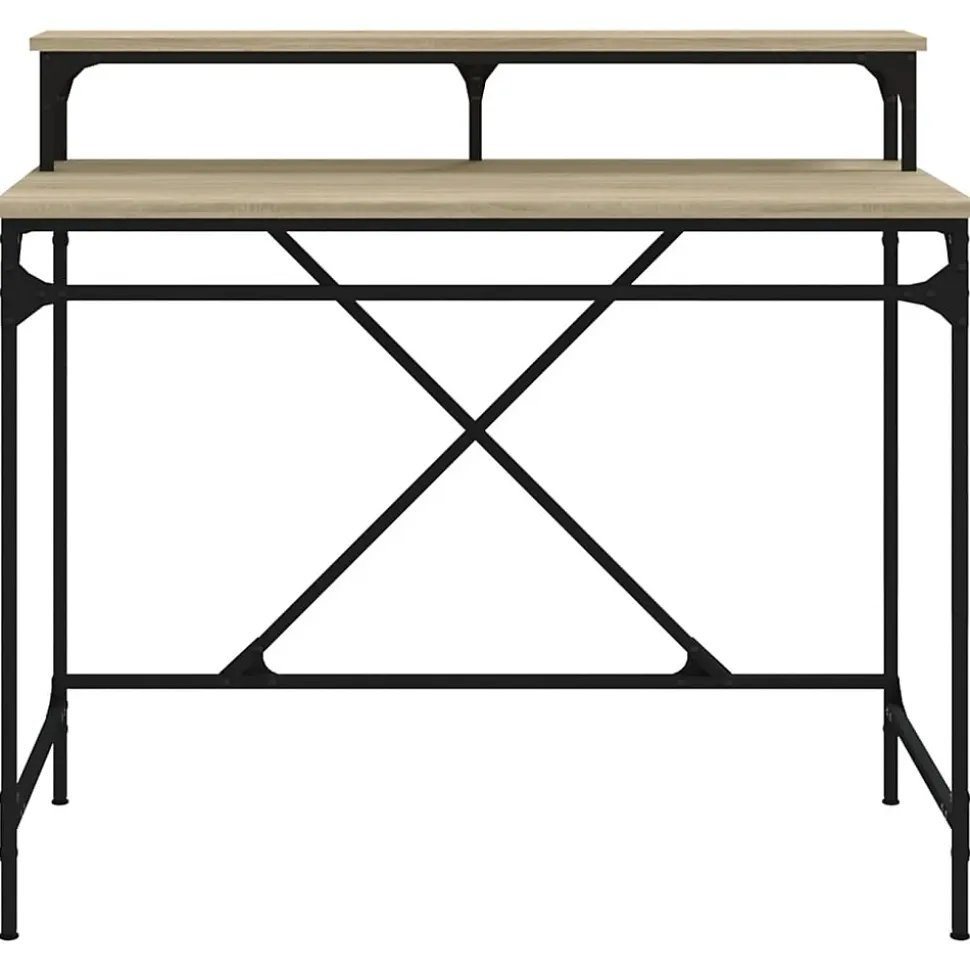 vidaXL Bureau chêne sonoma 100x50x90 cm bois d'ingénierie et fer 826700