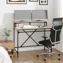 vidaXL Bureau chêne sonoma 100x50x90 cm bois d'ingénierie et fer 826700
