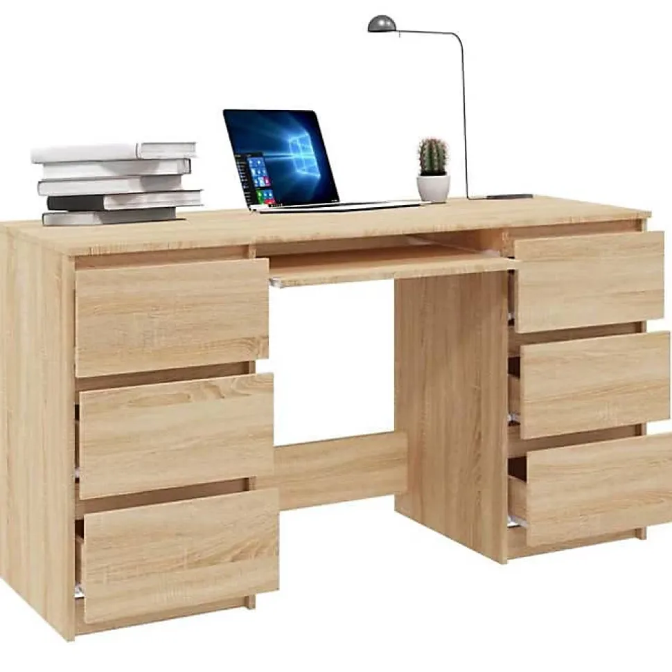 vidaXL Bureau Chêne sonoma 140x50x77 cm Aggloméré