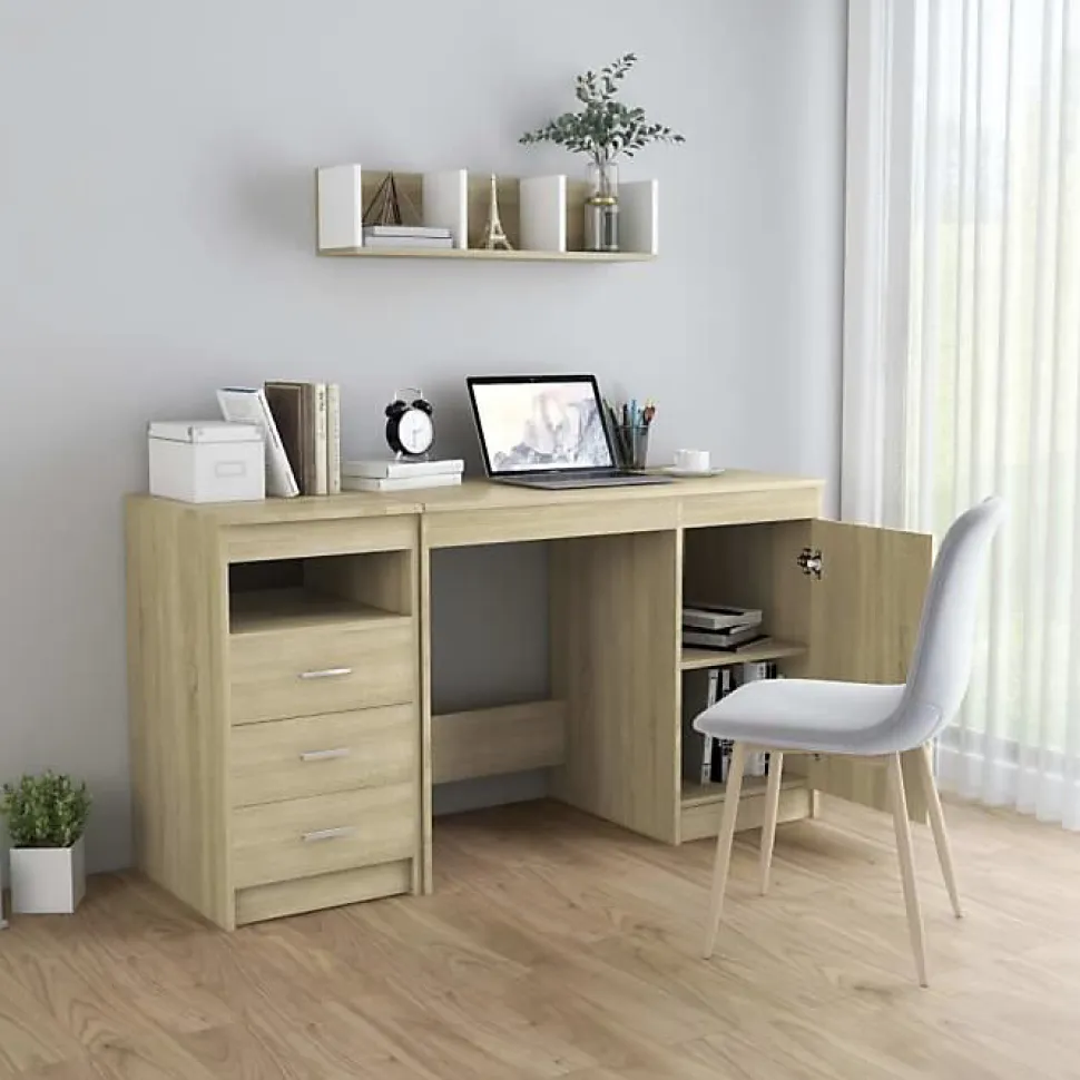 vidaXL Bureau Chêne sonoma 140x50x76 cm Aggloméré