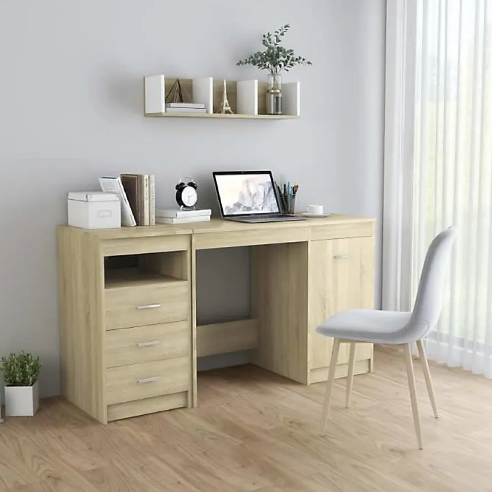 vidaXL Bureau Chêne sonoma 140x50x76 cm Aggloméré