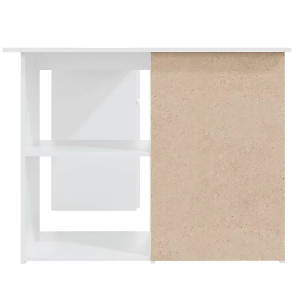 vidaXL Bureau d'angle Blanc 145x100x76 cm Aggloméré
