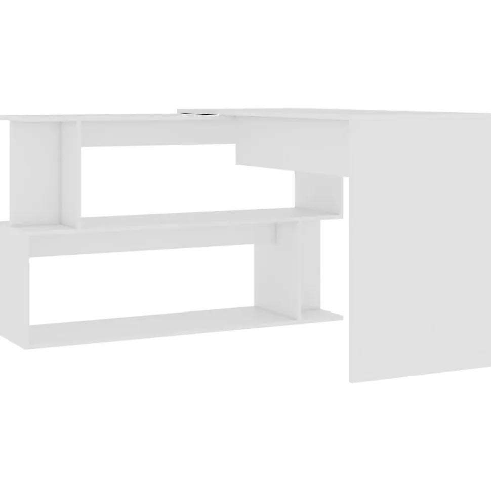 vidaXL Bureau d'angle Blanc 200x50x76 cm Aggloméré