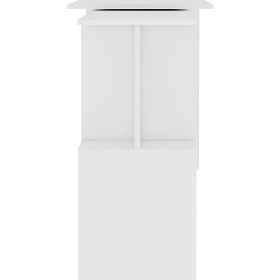vidaXL Bureau d'angle Blanc 200x50x76 cm Aggloméré