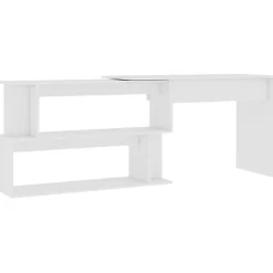 vidaXL Bureau d'angle Blanc 200x50x76 cm Aggloméré