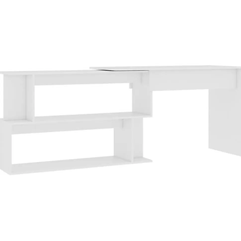 vidaXL Bureau d'angle Blanc 200x50x76 cm Aggloméré
