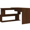 vidaXL Bureau d'angle Chêne marron 200x50x76 cm Bois d'ingénierie 815425