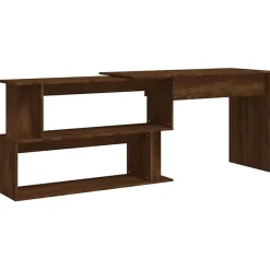 vidaXL Bureau d'angle Chêne marron 200x50x76 cm Bois d'ingénierie 815425
