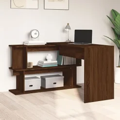 vidaXL Bureau d'angle Chêne marron 200x50x76 cm Bois d'ingénierie 815425