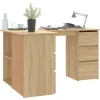 vidaXL Bureau d'angle Chêne sonoma 145x100x76 cm Aggloméré