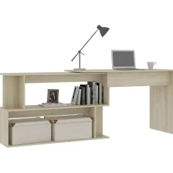 vidaXL Bureau d'angle Chêne sonoma 200x50x76 cm Aggloméré