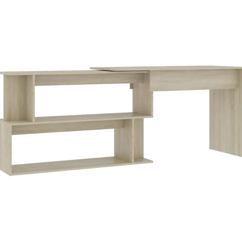vidaXL Bureau d'angle Chêne sonoma 200x50x76 cm Aggloméré