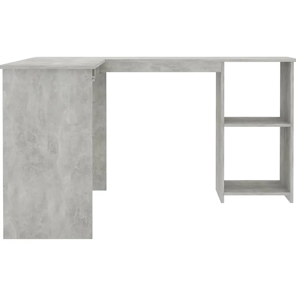 vidaXL Bureau d'angle en forme de L Gris Béton Bois d'ingénierie 800751