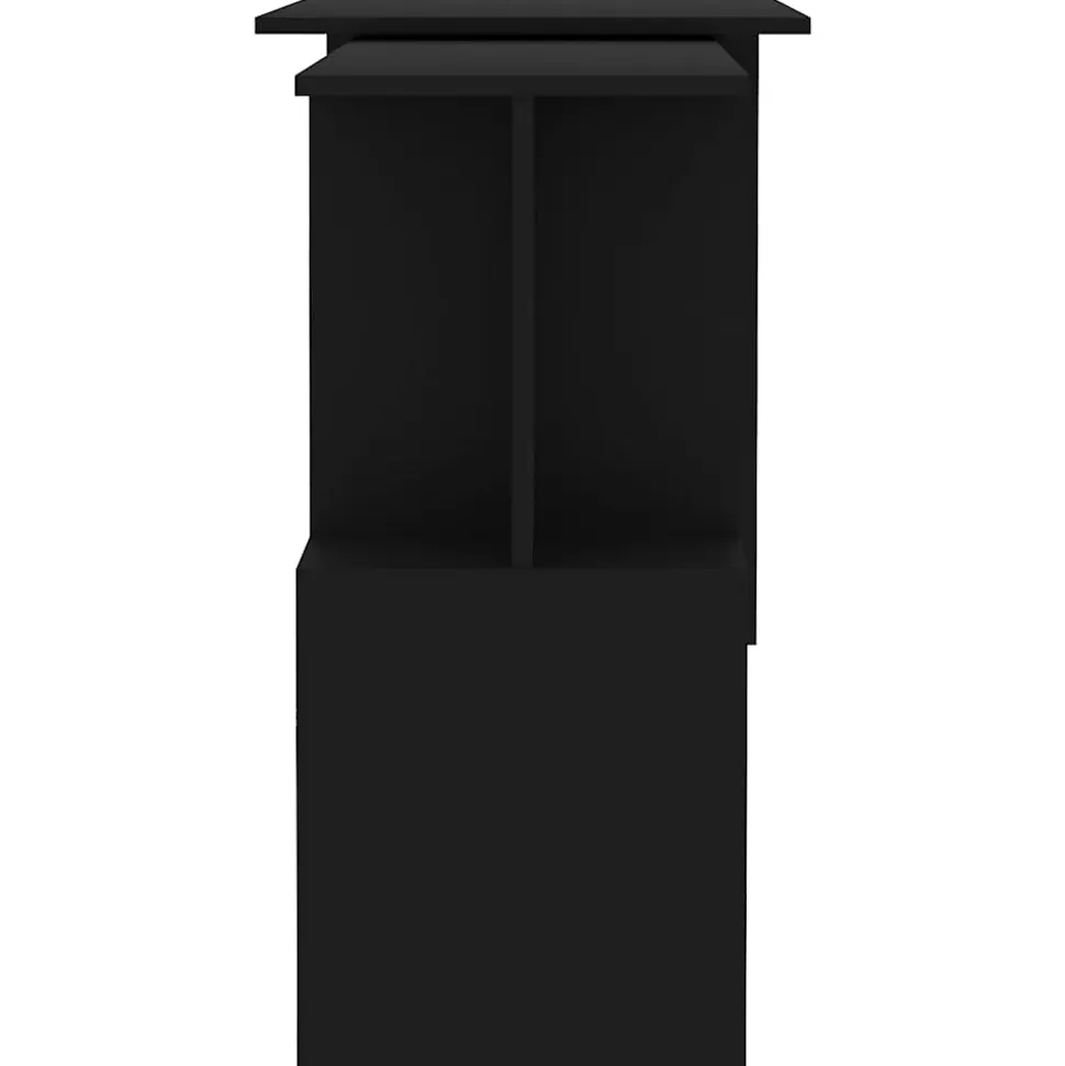 vidaXL Bureau d'angle Noir 200x50x76 cm Aggloméré