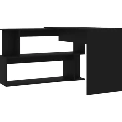 vidaXL Bureau d'angle Noir 200x50x76 cm Aggloméré