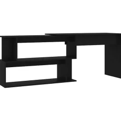 vidaXL Bureau d'angle Noir 200x50x76 cm Aggloméré