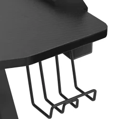 vidaXL Bureau de Jeu à LED en Forme de Y, Table d'Ordinateur avec Support pour écouteurs, Meuble de Salon Salle de Séjour 325424