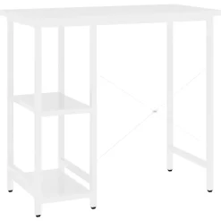 vidaXL Bureau d'ordinateur Blanc 80x40x72 cm MDF et métal