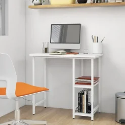 vidaXL Bureau d'ordinateur Blanc 80x40x72 cm MDF et métal