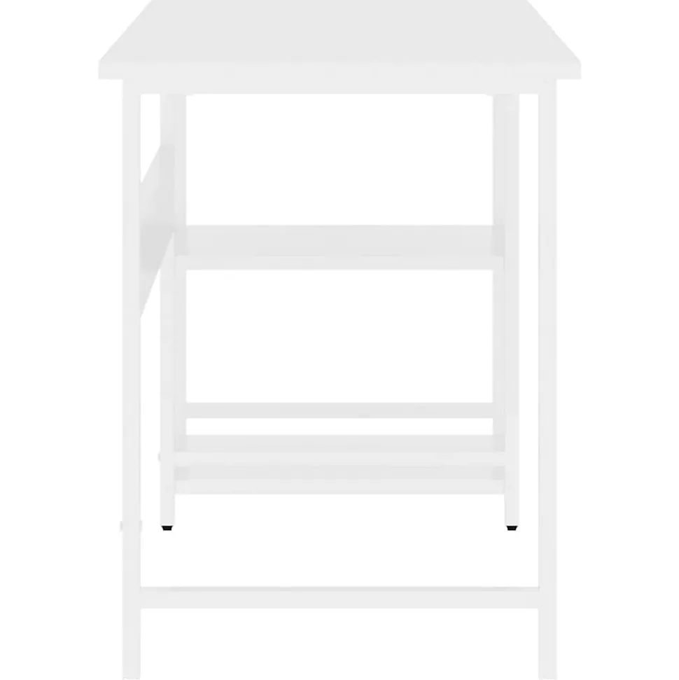 vidaXL Bureau d'ordinateur Blanc 105x55x72 cm MDF et métal