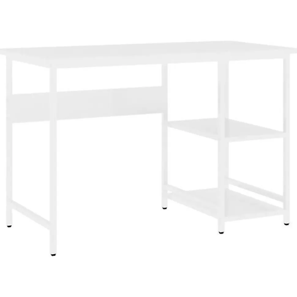 vidaXL Bureau d'ordinateur Blanc 105x55x72 cm MDF et métal