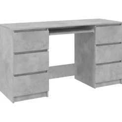 vidaXL Bureau Gris béton 140x50x77 cm Aggloméré