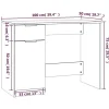 vidaXL Bureau Gris béton 100x50x75 cm Bois d'ingénierie 811497