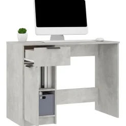 vidaXL Bureau Gris béton 100x50x75 cm Bois d'ingénierie 811497