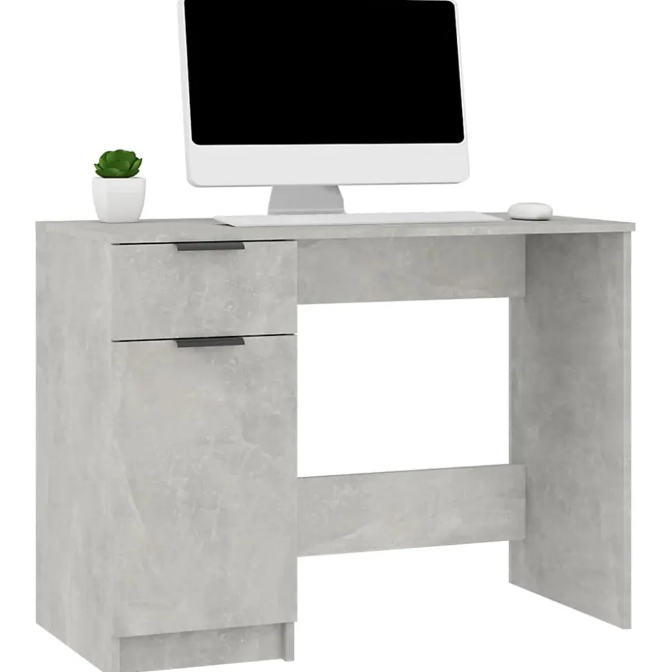 vidaXL Bureau Gris béton 100x50x75 cm Bois d'ingénierie 811497