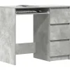 vidaXL Bureau Gris béton 90x45x76 cm Aggloméré